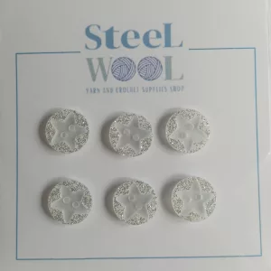 Silver star buttons