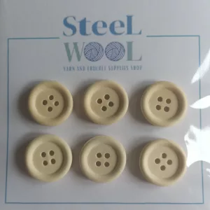 Round wooden effect buttons