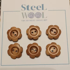 Wooden flower buttons