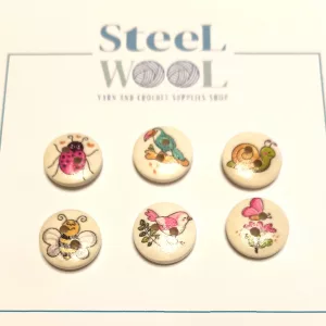 Insect themed buttons