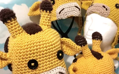Giraffe hat crochet kit