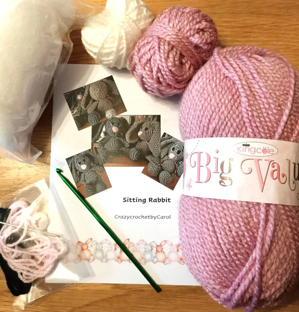 Stretched Rabbit Kit Rabbit Crochet Kit - Steel Wool